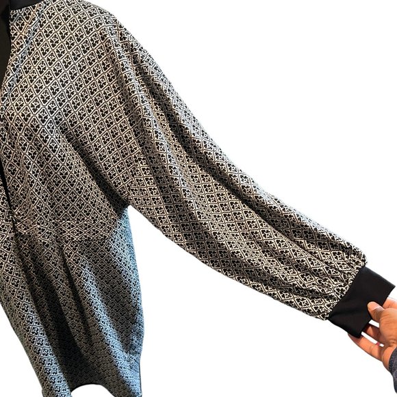 Eloquii Womens Dress Textured Knit Long Sleeve Jacquard Design Black White 18/20 - Picture 4 of 16